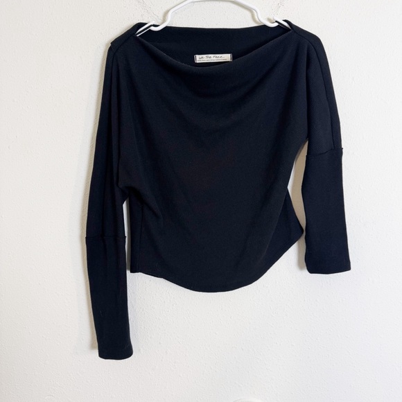 Free People Off-Shoulder Fuji Black thermal long sleeve - Picture 3 of 6